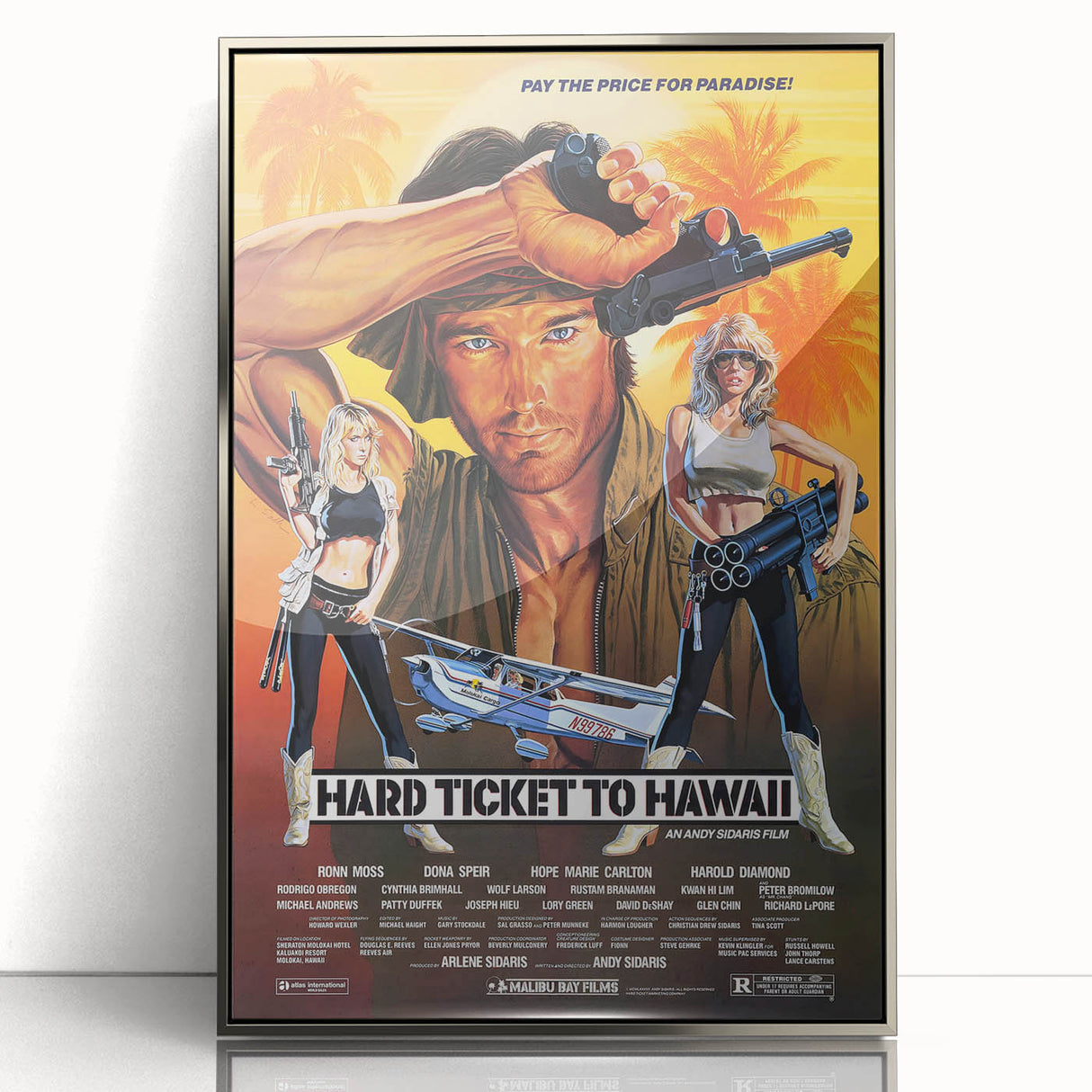 Retro Hard Ticket to Hawaii Poster Art - Vintage Action Movie Prints