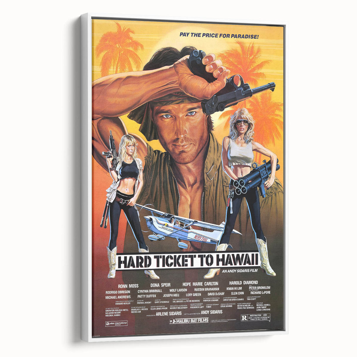 Retro Hard Ticket to Hawaii Poster Art - Vintage Action Movie Prints