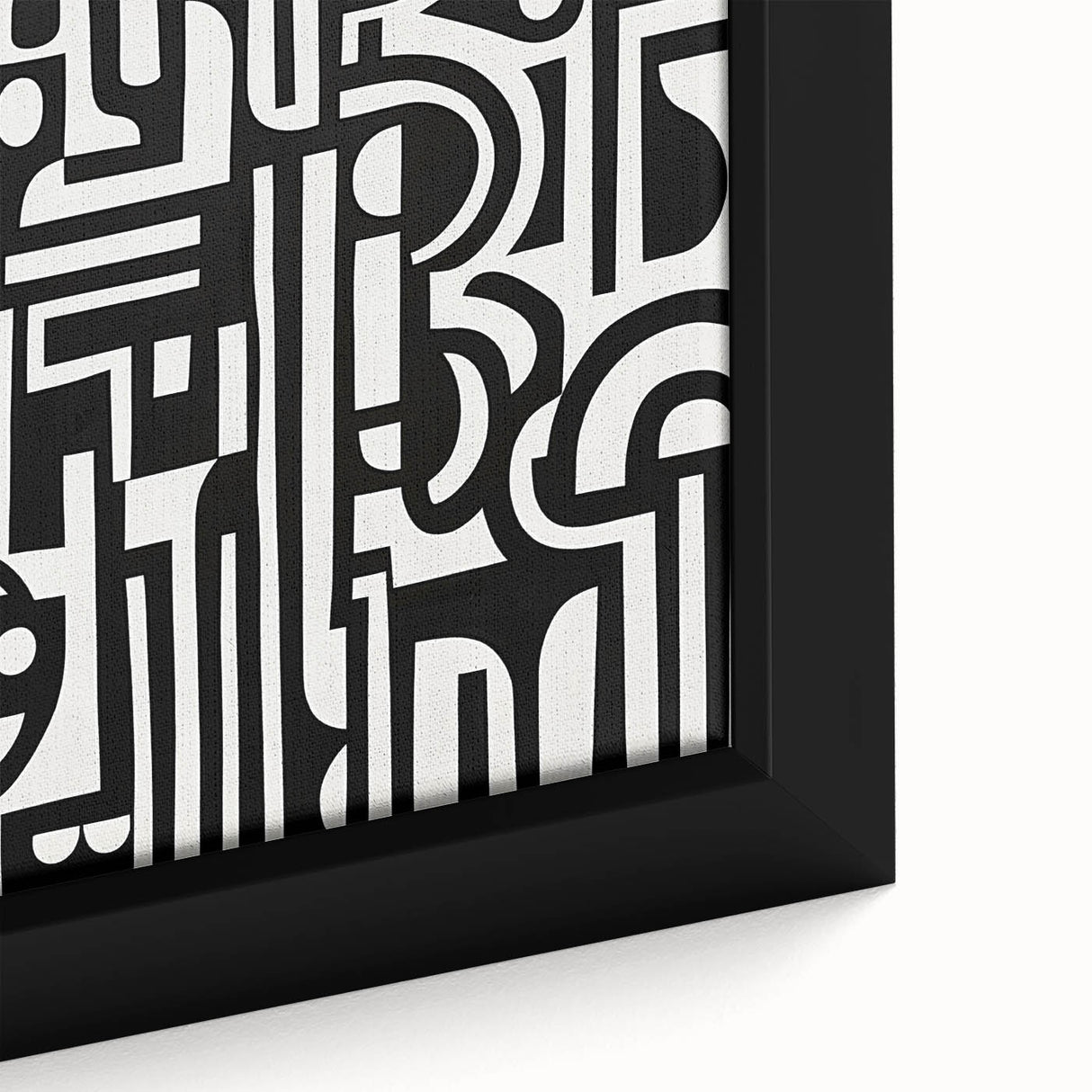 Black and White Bedroom Wall Art – Modern Abstract Canvas Print