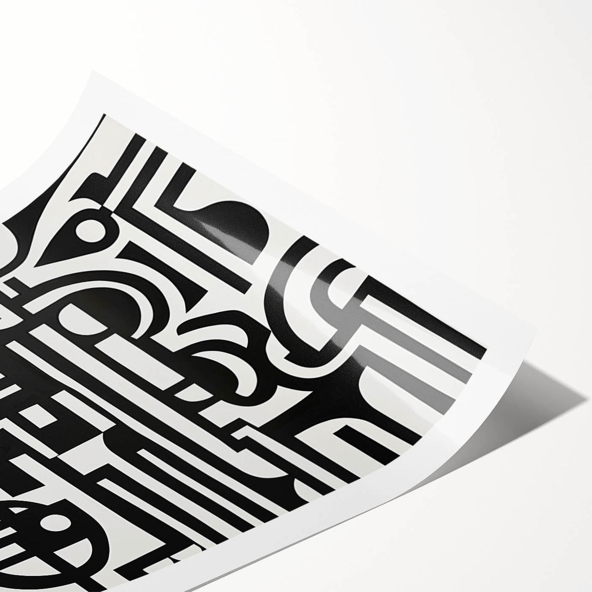 Black and White Bedroom Wall Art – Modern Abstract Canvas Print