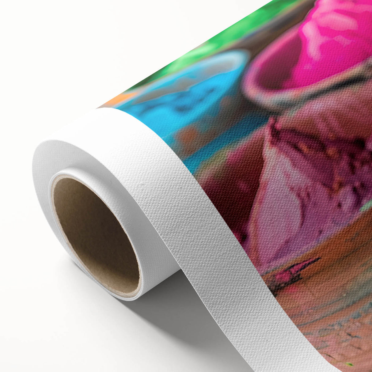 Art deco poster of a serene Indian landscape in pastel shades on rolled canvas, suitable for nursery wall art.