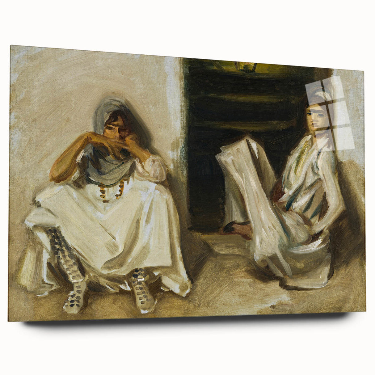 Classic Romantic Paintings: Two Arab Women - Historical Romanticism Canvas