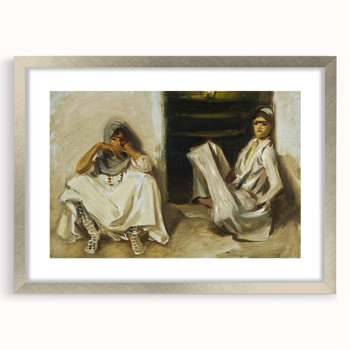 Classic Romantic Paintings: Two Arab Women - Historical Romanticism Canvas