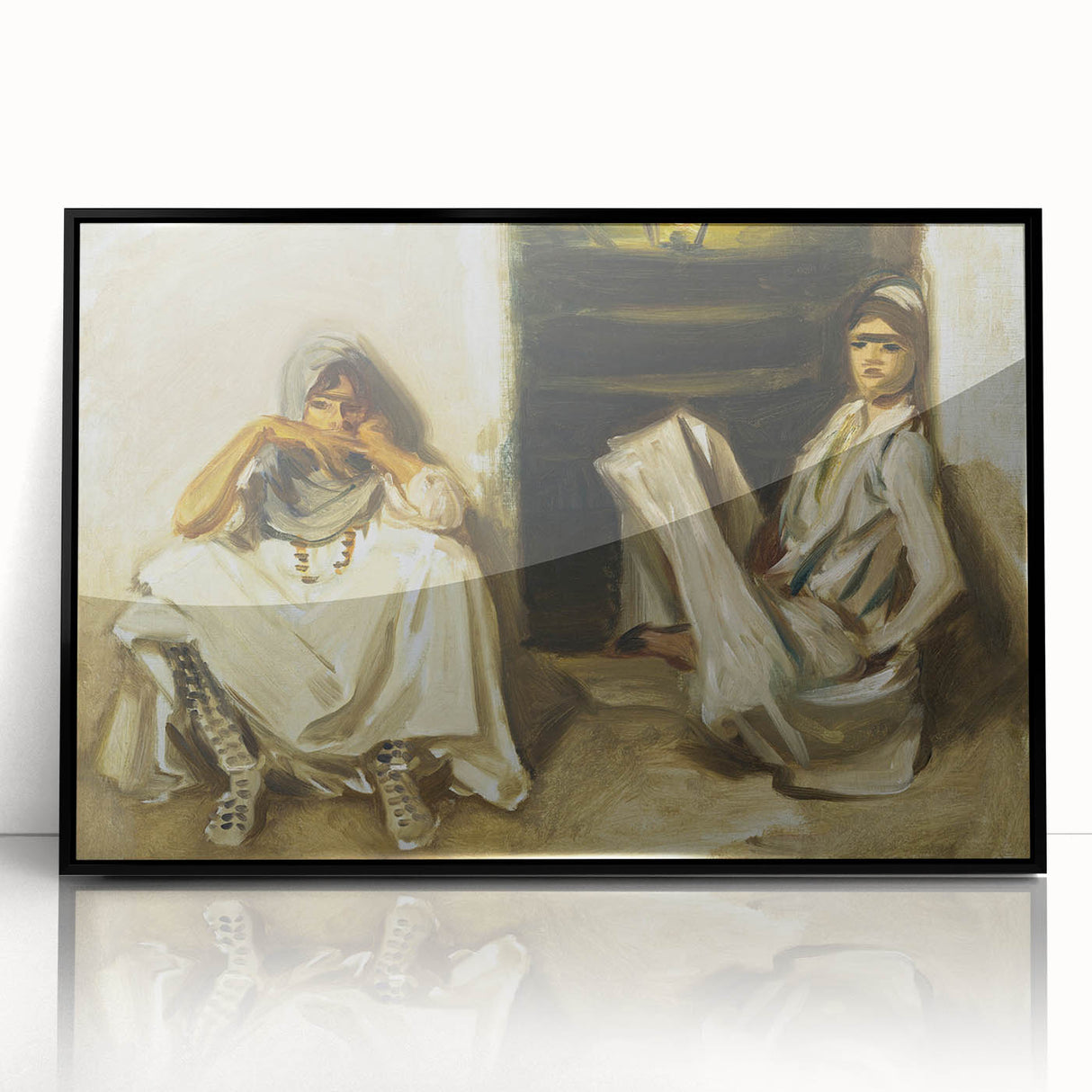 Classic Romantic Paintings: Two Arab Women - Historical Romanticism Canvas