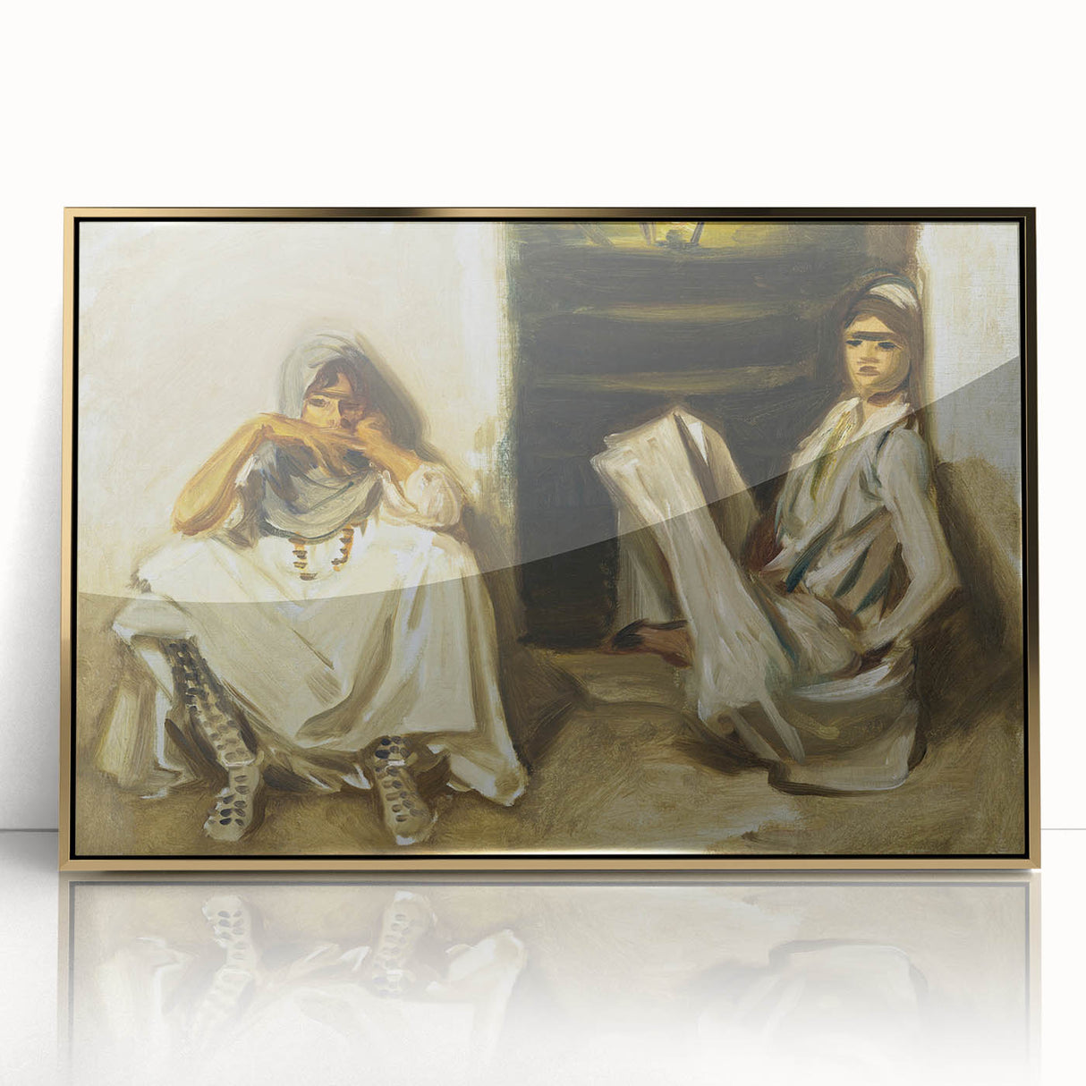 Classic Romantic Paintings: Two Arab Women - Historical Romanticism Canvas