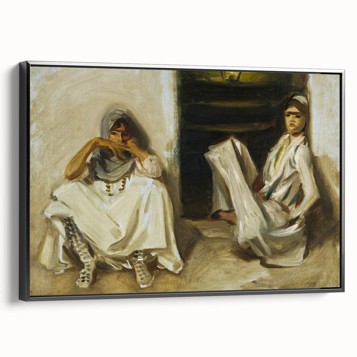 Classic Romantic Paintings: Two Arab Women - Historical Romanticism Canvas