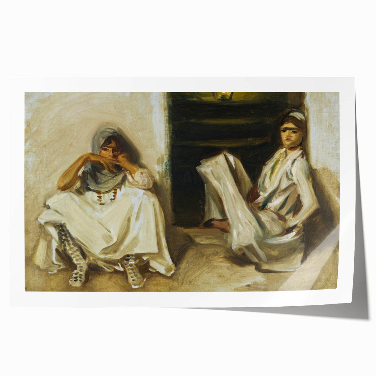 Classic Romantic Paintings: Two Arab Women - Historical Romanticism Canvas