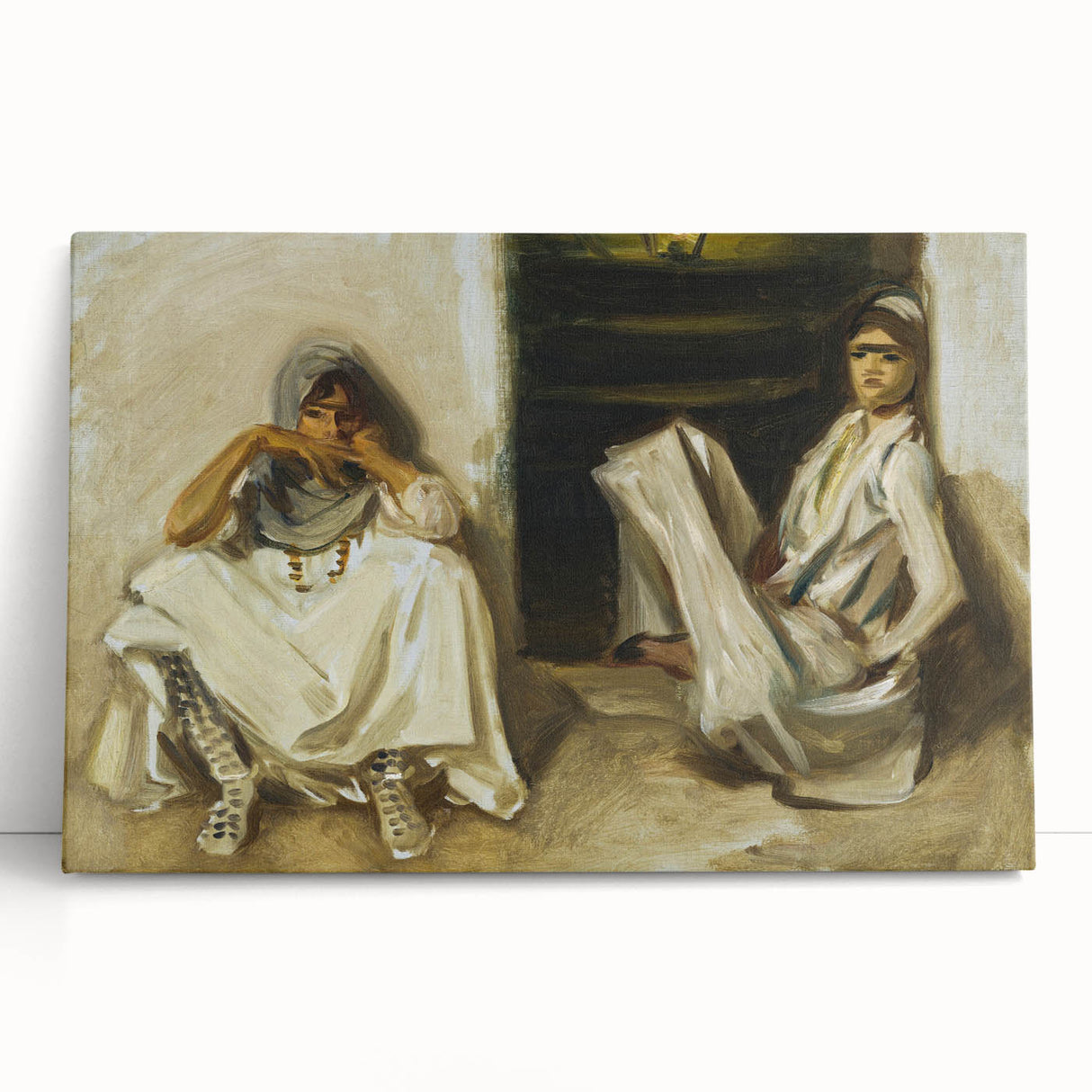 Classic Romantic Paintings: Two Arab Women - Historical Romanticism Canvas