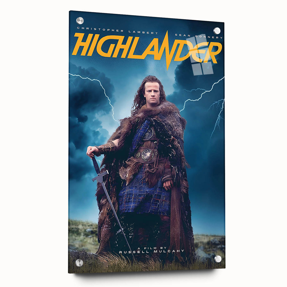 Retro Highlander Poster Art - Vintage Fantasy Action Movie Prints