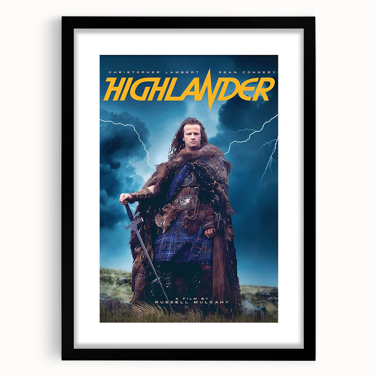 Retro Highlander Poster Art - Vintage Fantasy Action Movie Prints