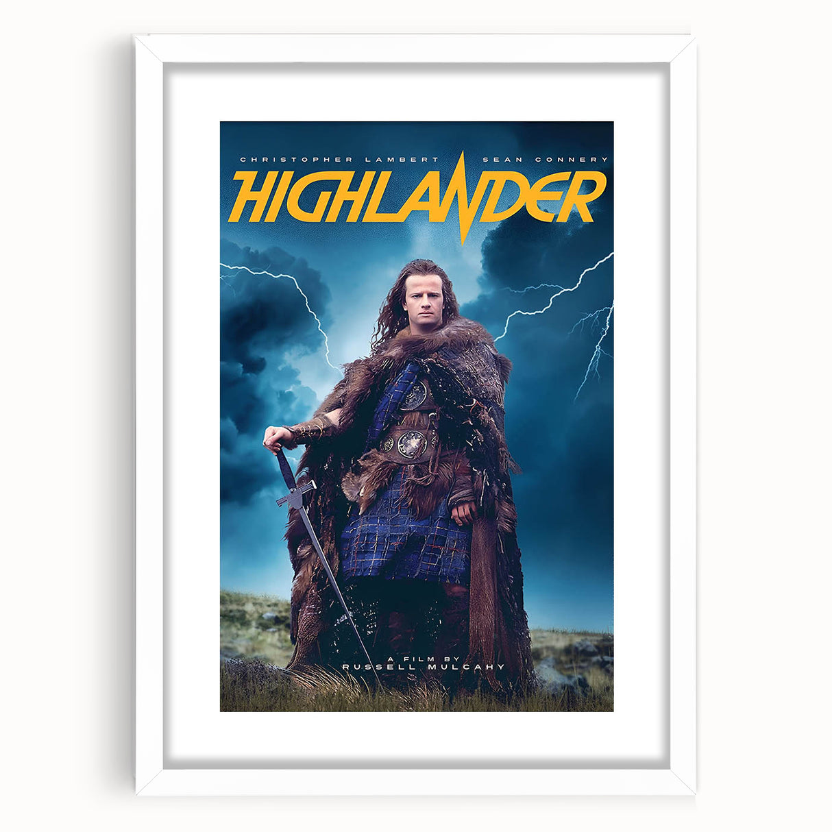 Retro Highlander Poster Art - Vintage Fantasy Action Movie Prints