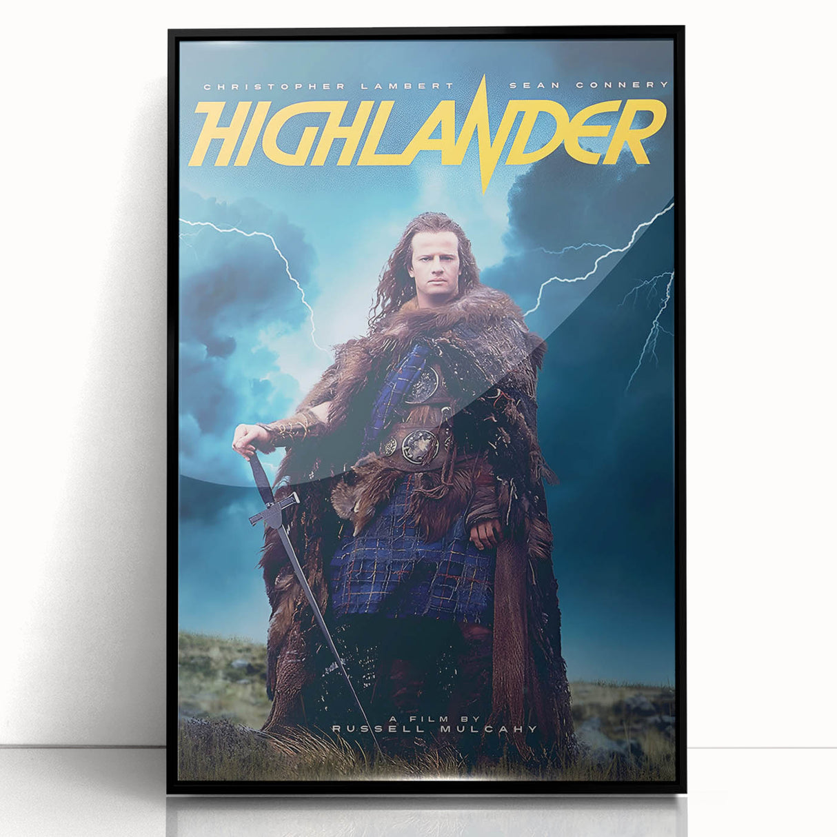 Retro Highlander Poster Art - Vintage Fantasy Action Movie Prints