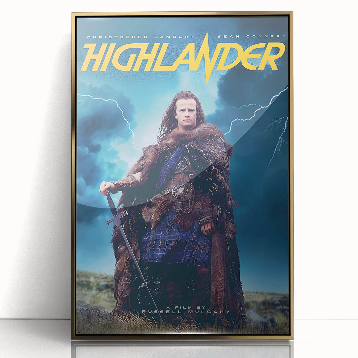 Retro Highlander Poster Art - Vintage Fantasy Action Movie Prints