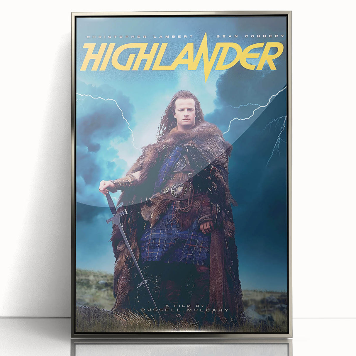 Retro Highlander Poster Art - Vintage Fantasy Action Movie Prints