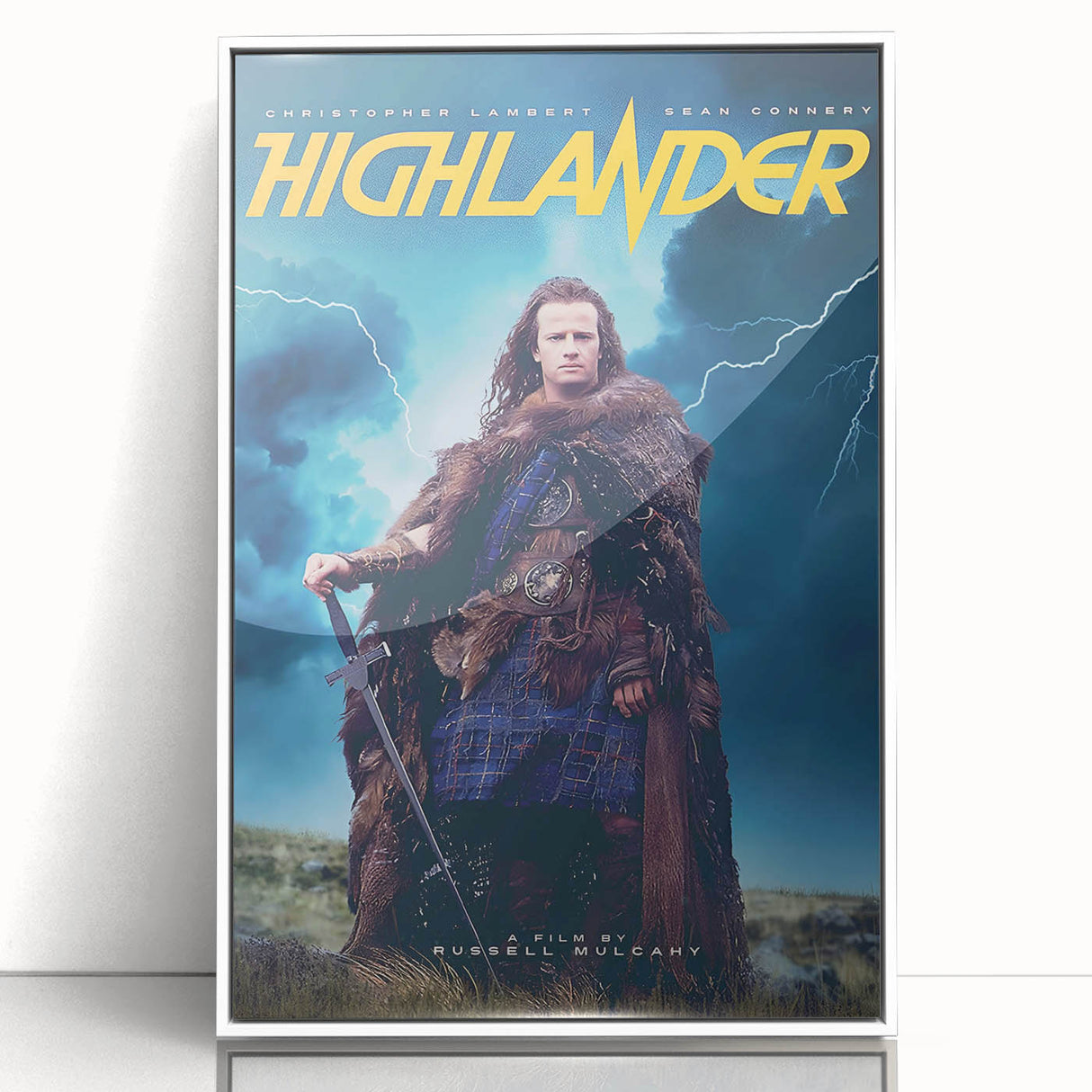 Retro Highlander Poster Art - Vintage Fantasy Action Movie Prints