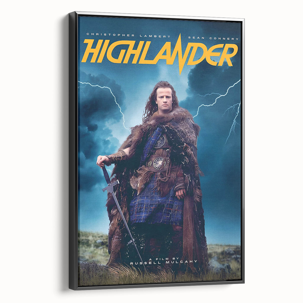 Retro Highlander Poster Art - Vintage Fantasy Action Movie Prints