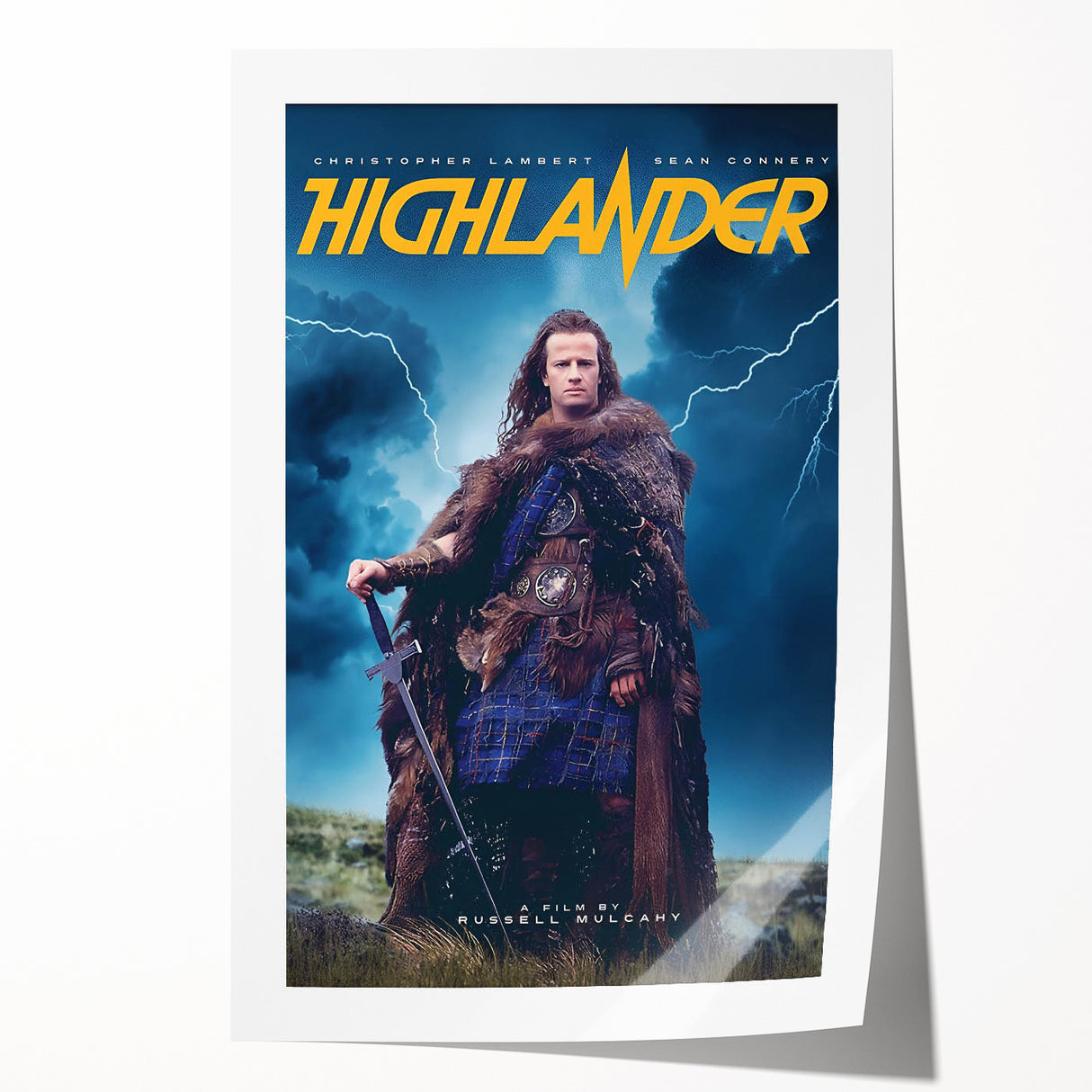 Retro Highlander Poster Art - Vintage Fantasy Action Movie Prints