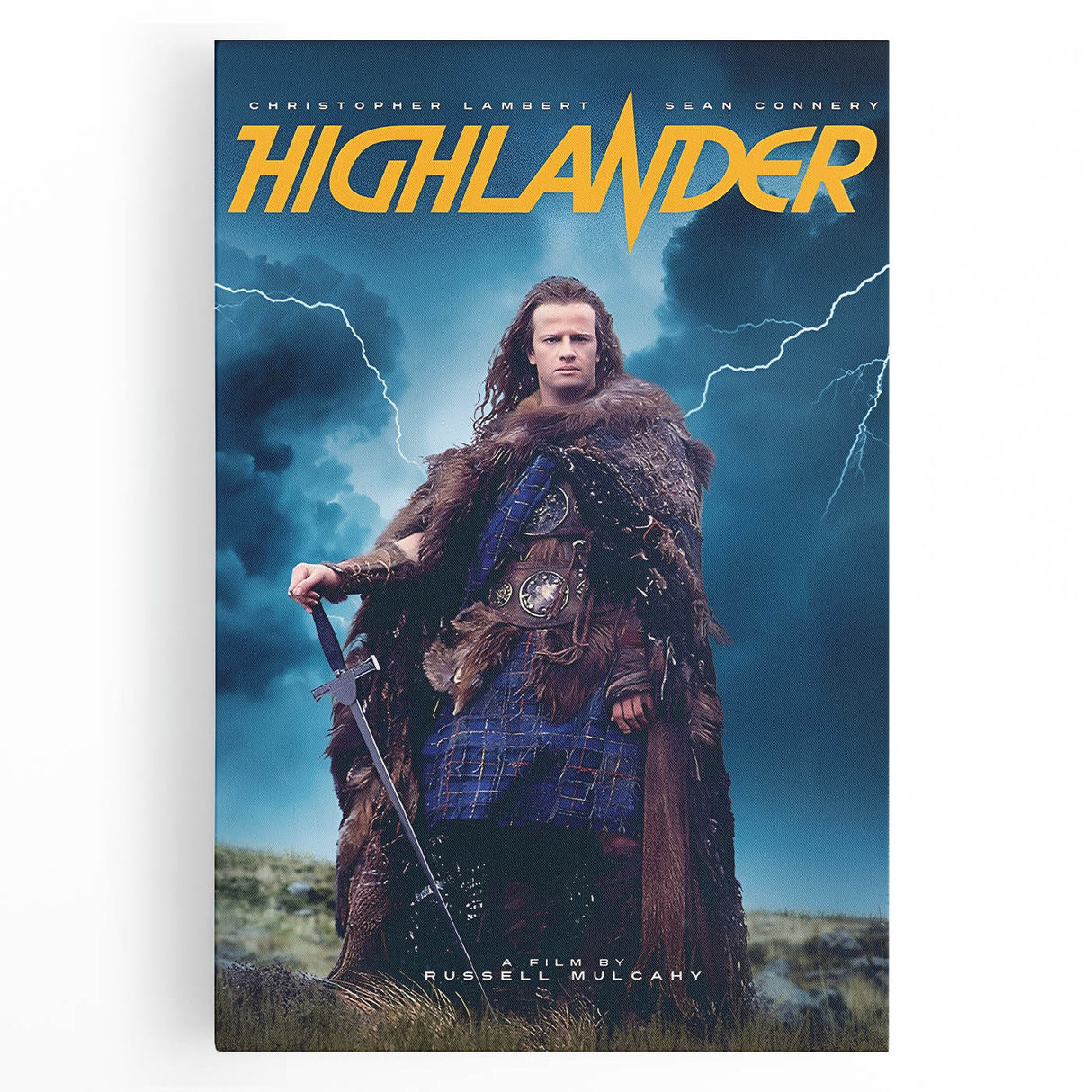 Retro Highlander Poster Art - Vintage Fantasy Action Movie Prints