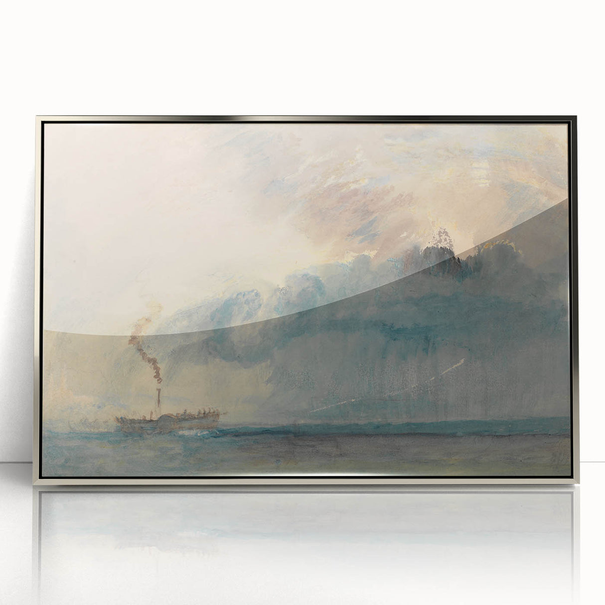 Romantic Art Prints: Paddle Steamer in a Storm - Historical Wall Art