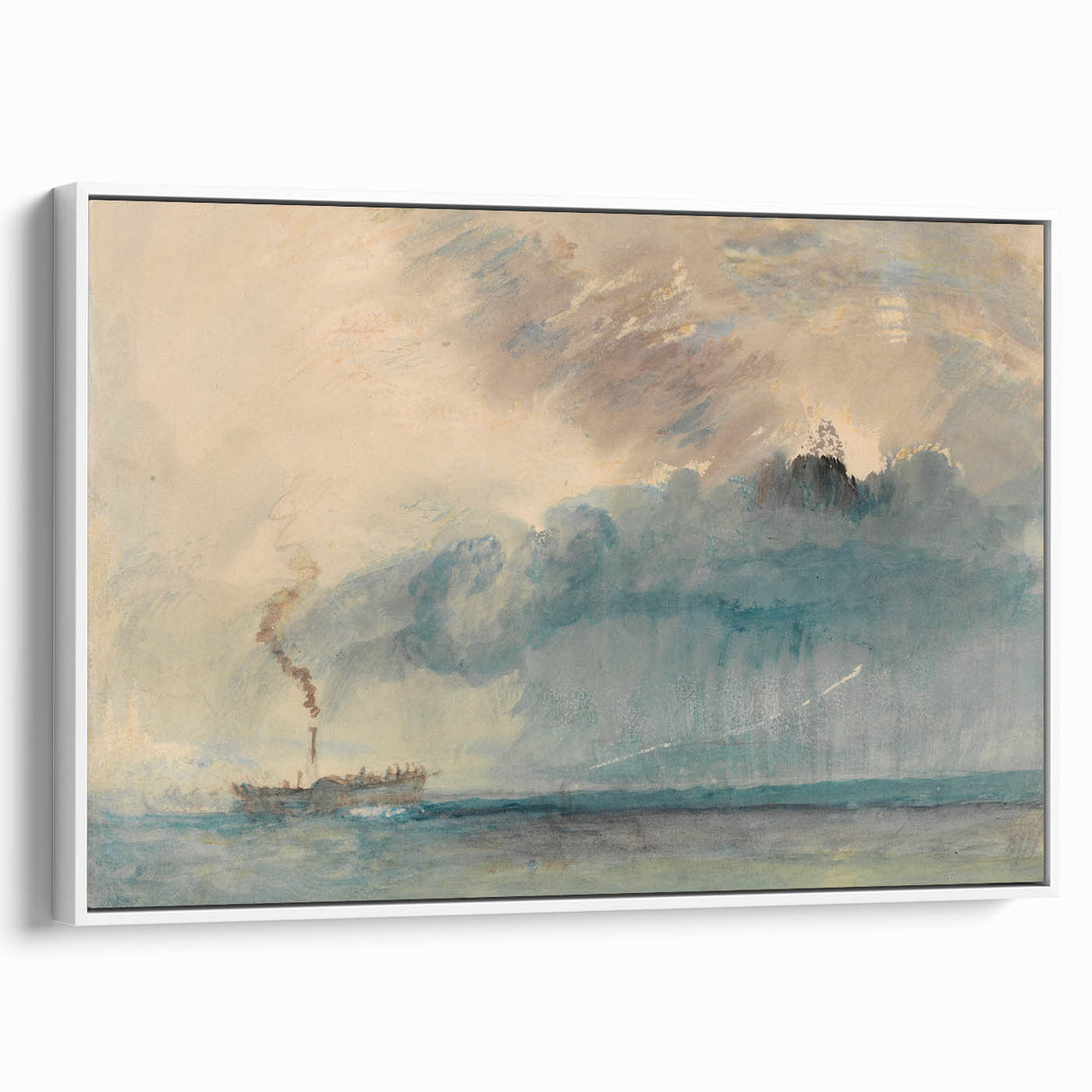 Romantic Art Prints: Paddle Steamer in a Storm - Historical Wall Art