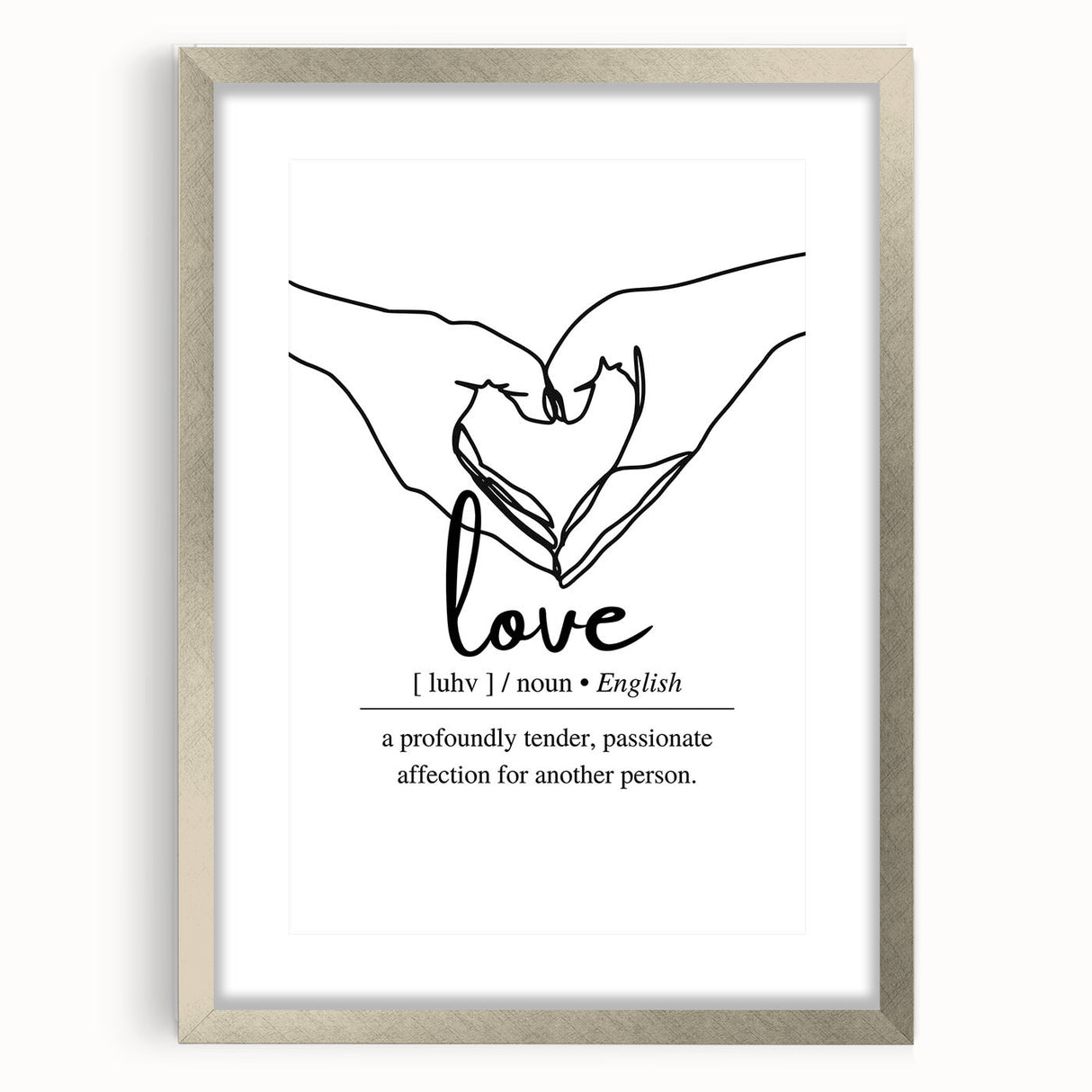 Minimalist Typography Wall Art - "Love" Definition Canvas Print