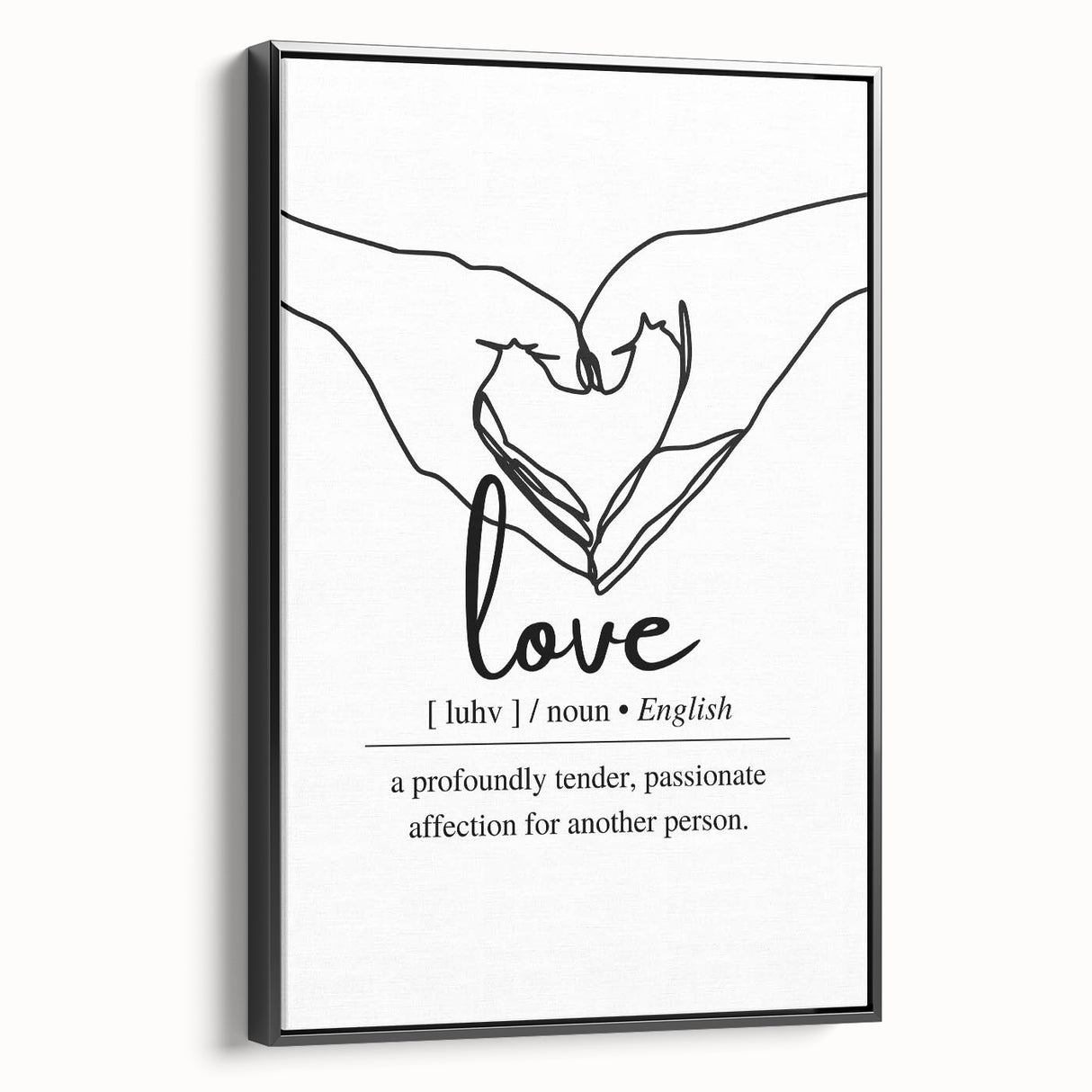Minimalist Typography Wall Art - "Love" Definition Canvas Print