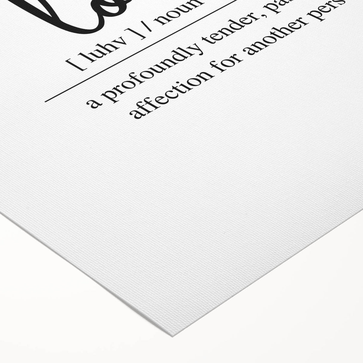 Minimalist Typography Wall Art - "Love" Definition Canvas Print