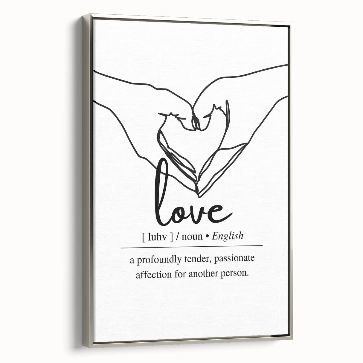 Minimalist Typography Wall Art - "Love" Definition Canvas Print