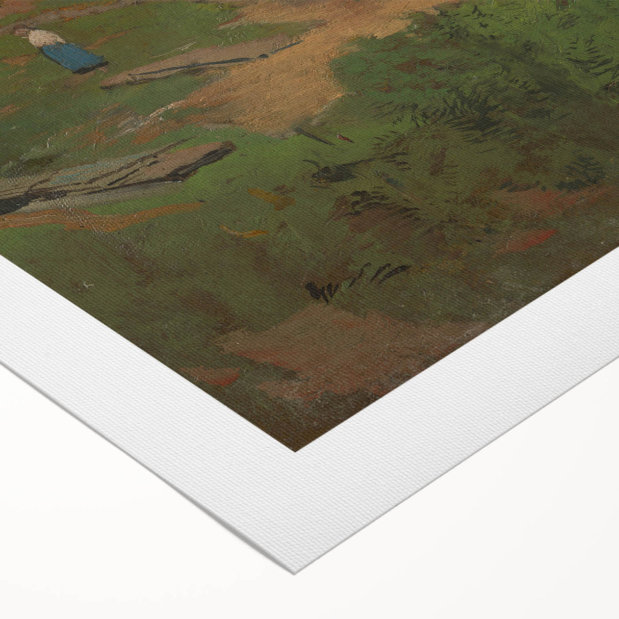 Romanticism Art: Wooden Belfry and Rustic Village Canvas Print