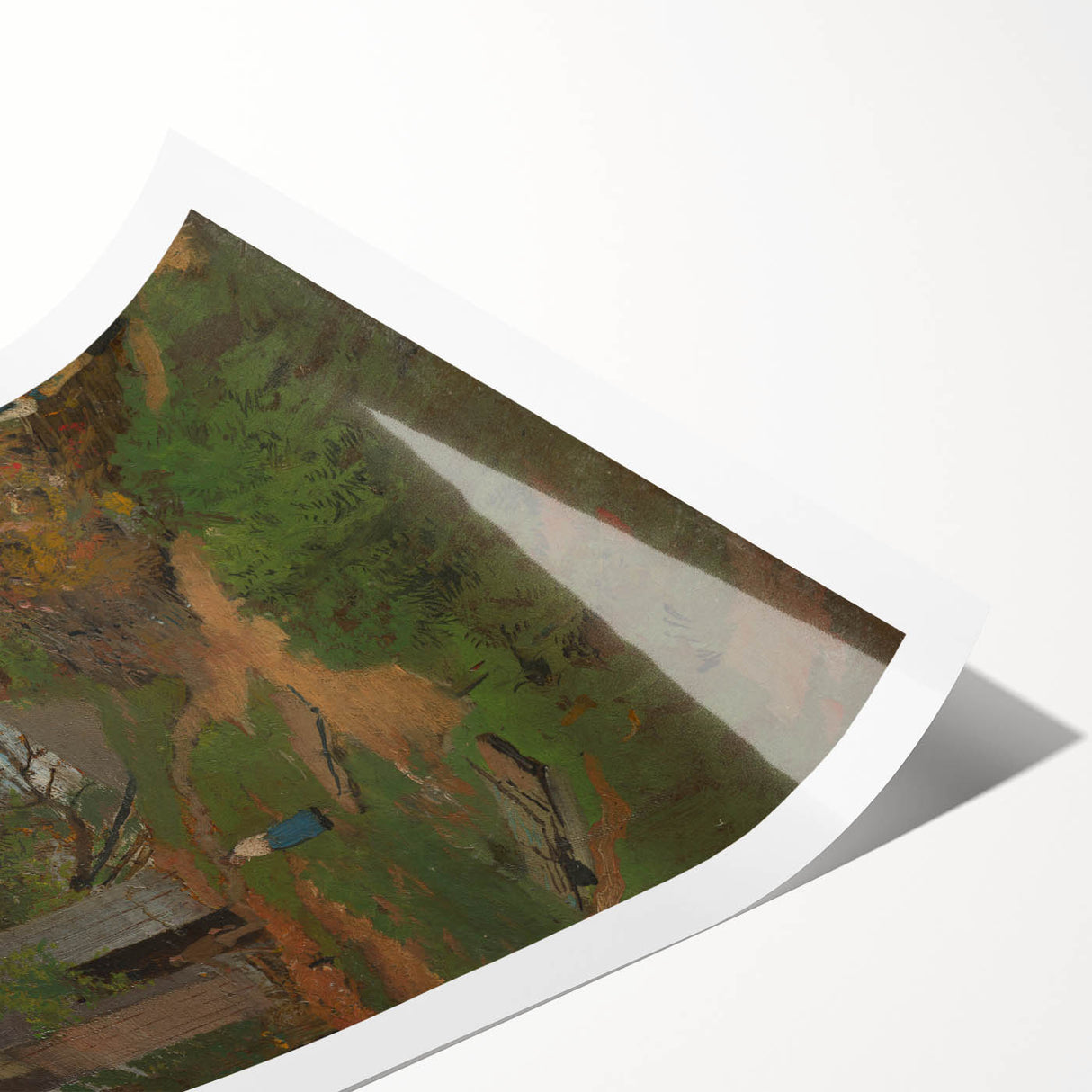 Romanticism Art: Wooden Belfry and Rustic Village Canvas Print