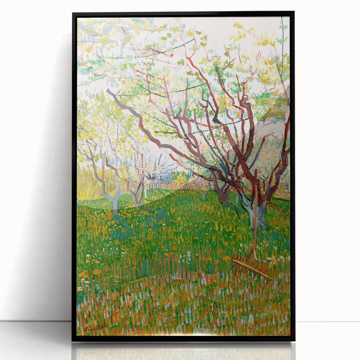 Impressionist Orchard Landscape - Vibrant Springtime Wall Art Print