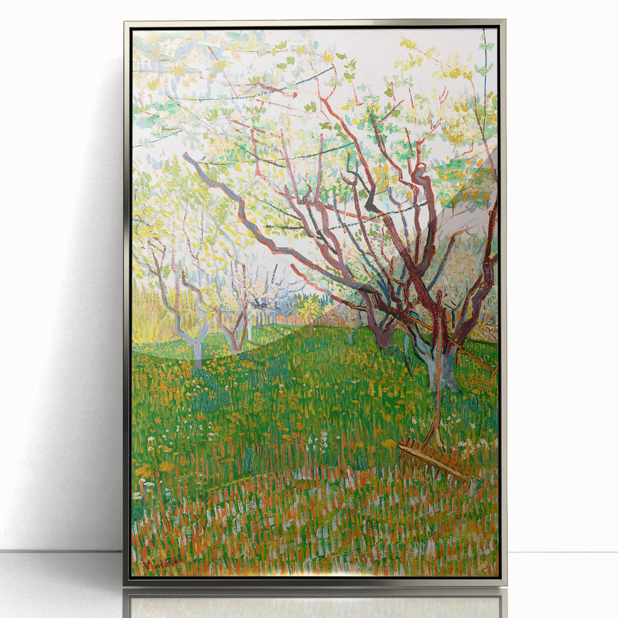 Impressionist Orchard Landscape - Vibrant Springtime Wall Art Print