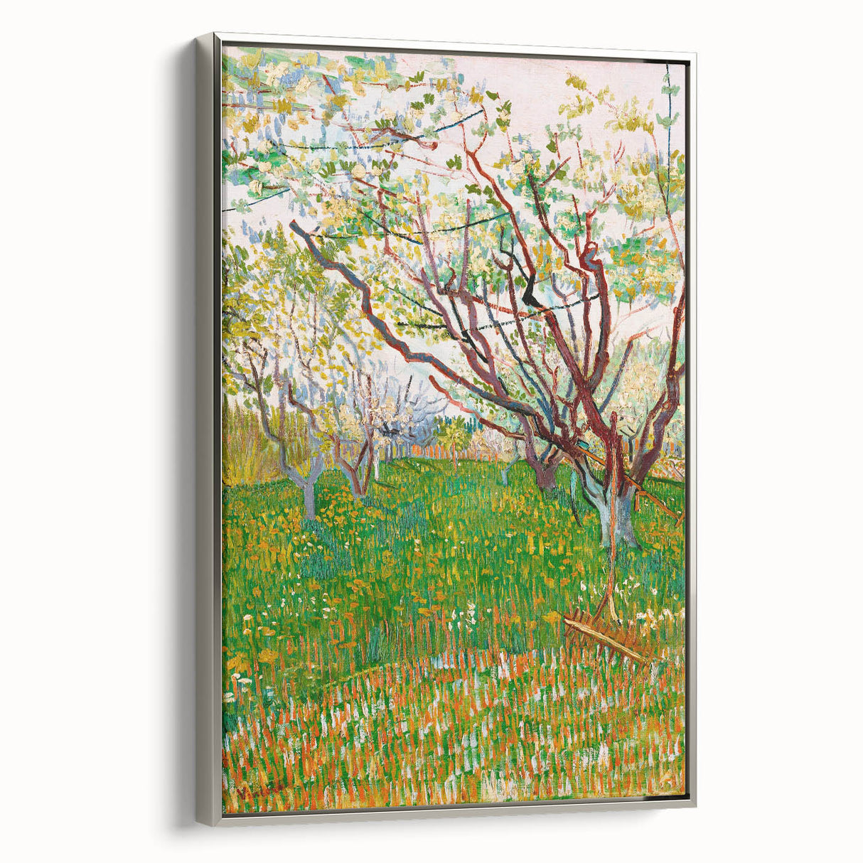 Impressionist Orchard Landscape - Vibrant Springtime Wall Art Print