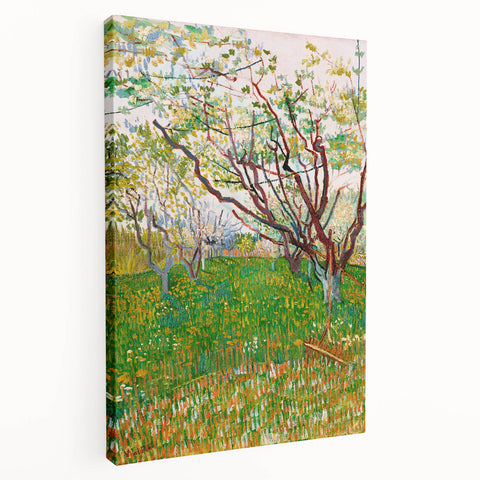 Impressionist Orchard Landscape - Vibrant Springtime Wall Art Print