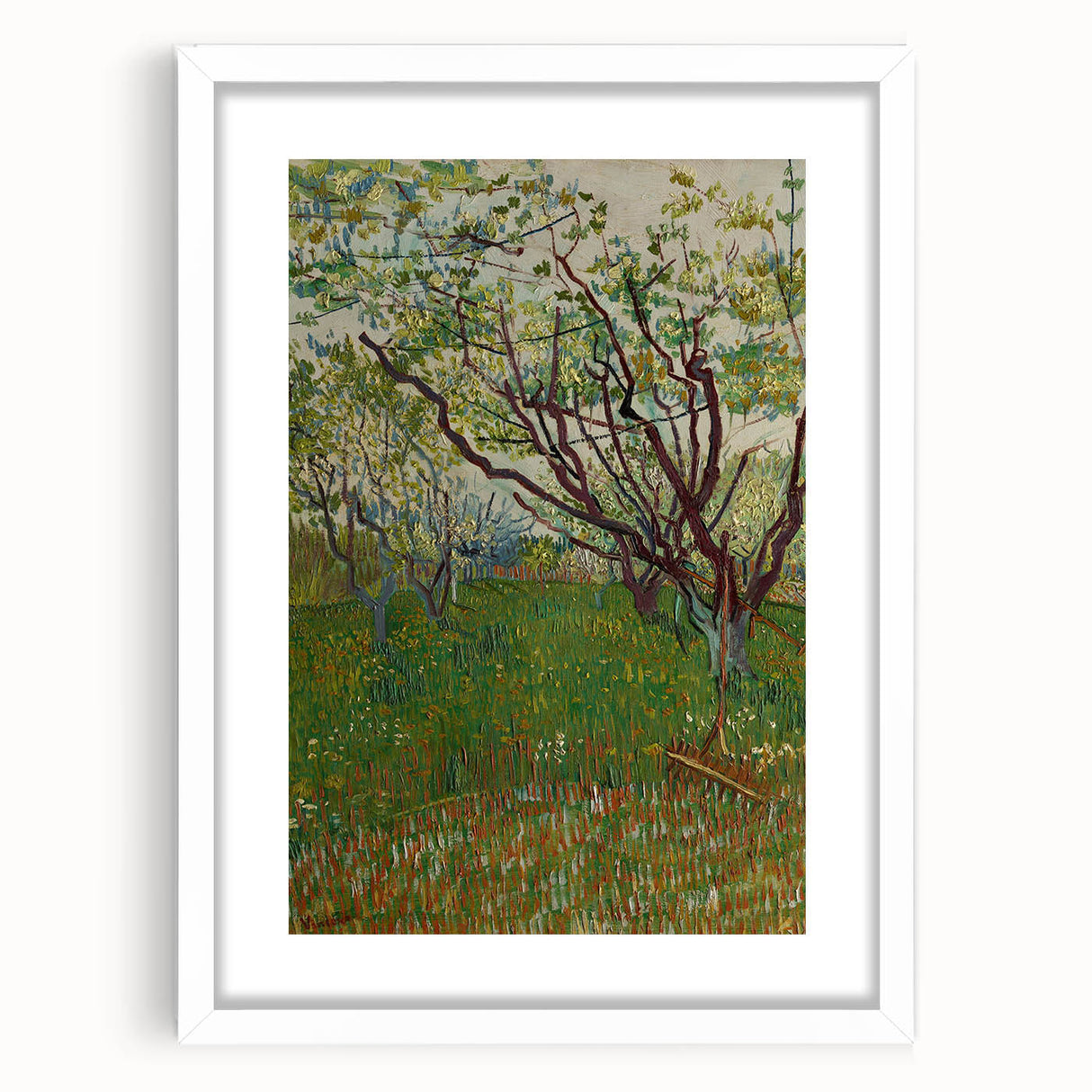 Impressionist Blooming Orchard - Peaceful Landscape Wall Art Print