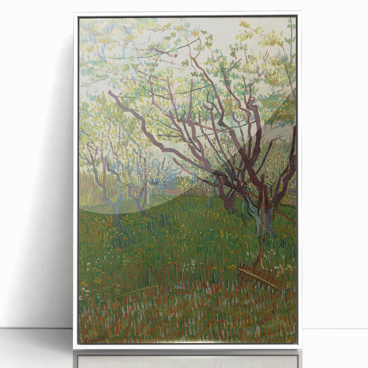 Impressionist Blooming Orchard - Peaceful Landscape Wall Art Print