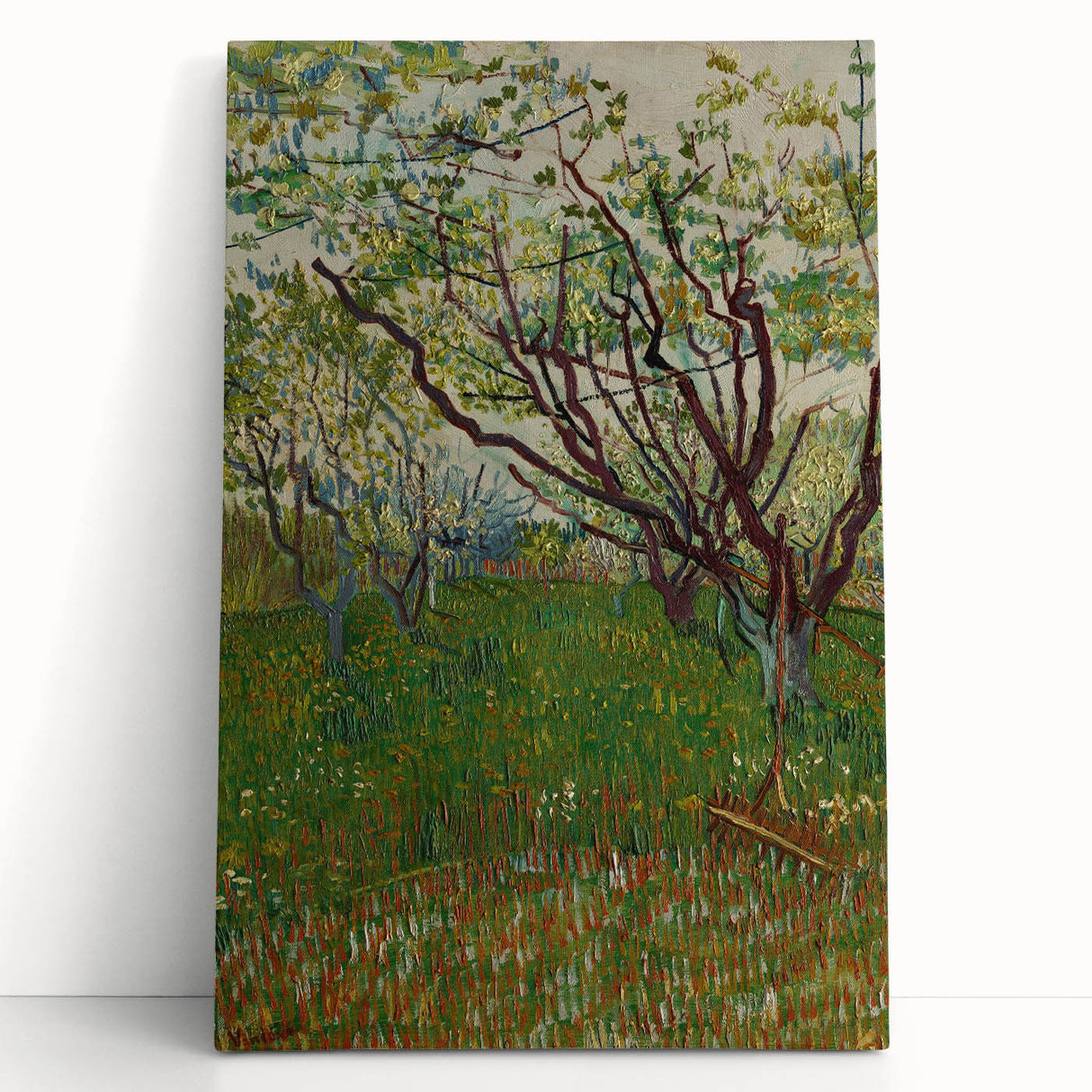 Impressionist Blooming Orchard - Peaceful Landscape Wall Art Print