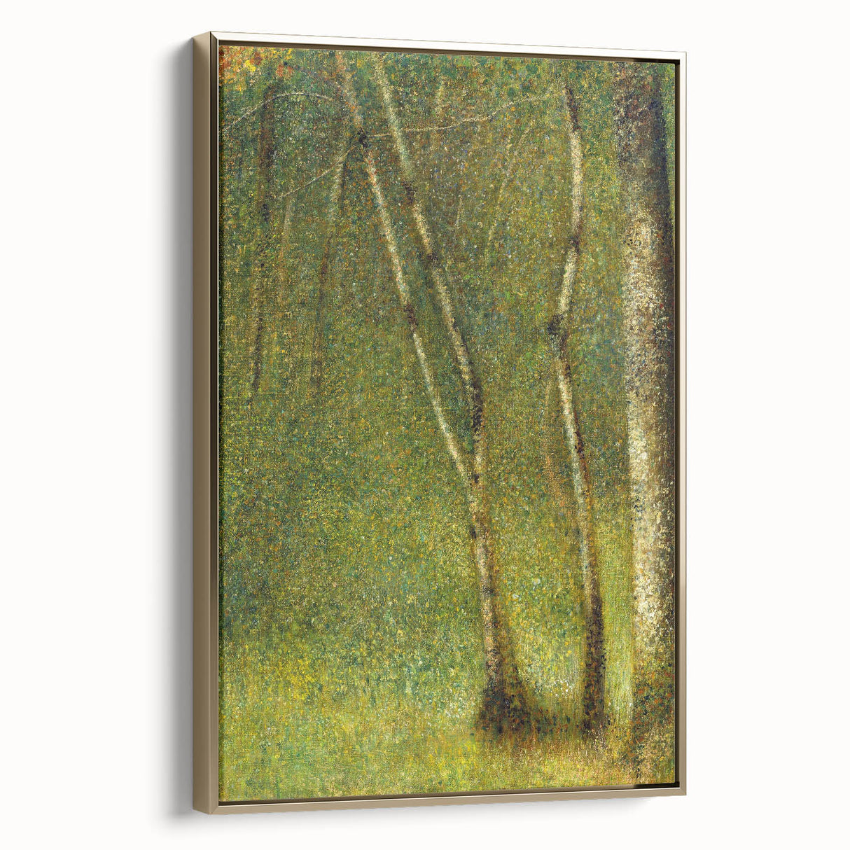 Impressionist Forest Scene - Serene Green Landscape Wall Art Print