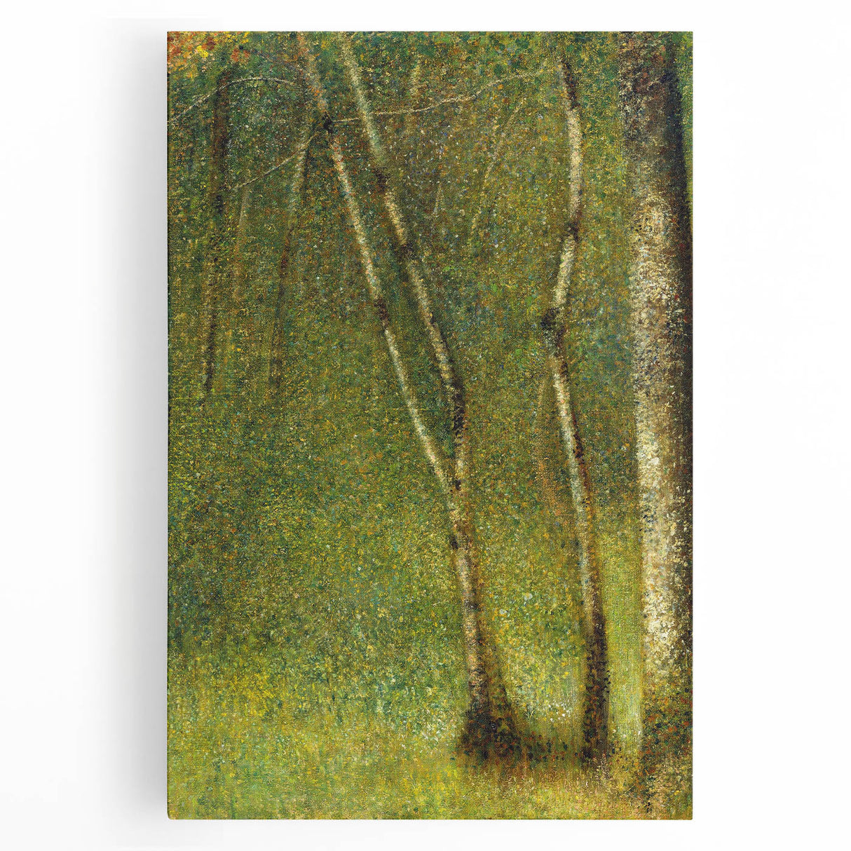 Impressionist Forest Scene - Serene Green Landscape Wall Art Print