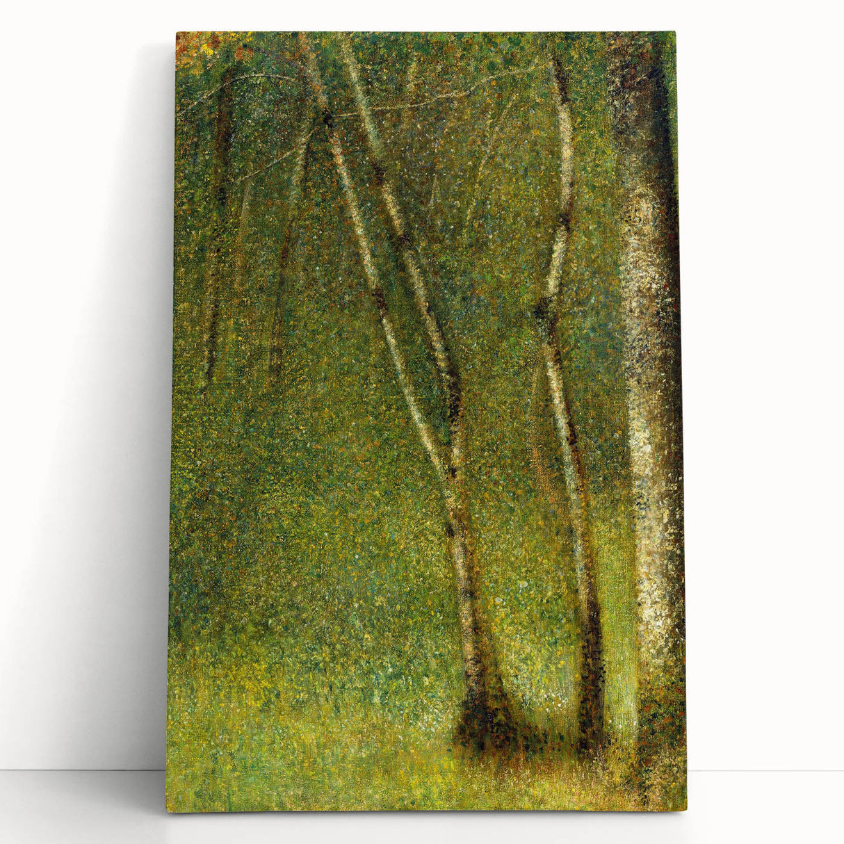 Impressionist Forest Scene - Serene Green Landscape Wall Art Print