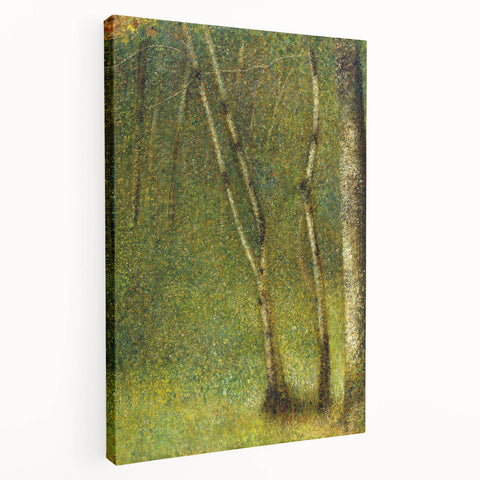 Impressionist Forest Scene - Serene Green Landscape Wall Art Print