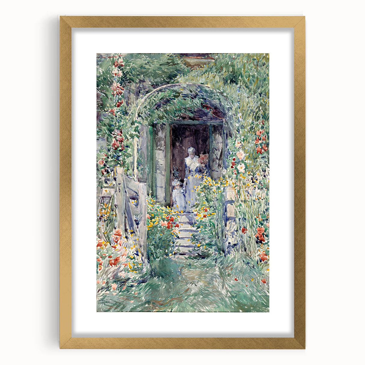 Impressionist Garden Scene Wall Art - Vibrant Floral Landscape Print