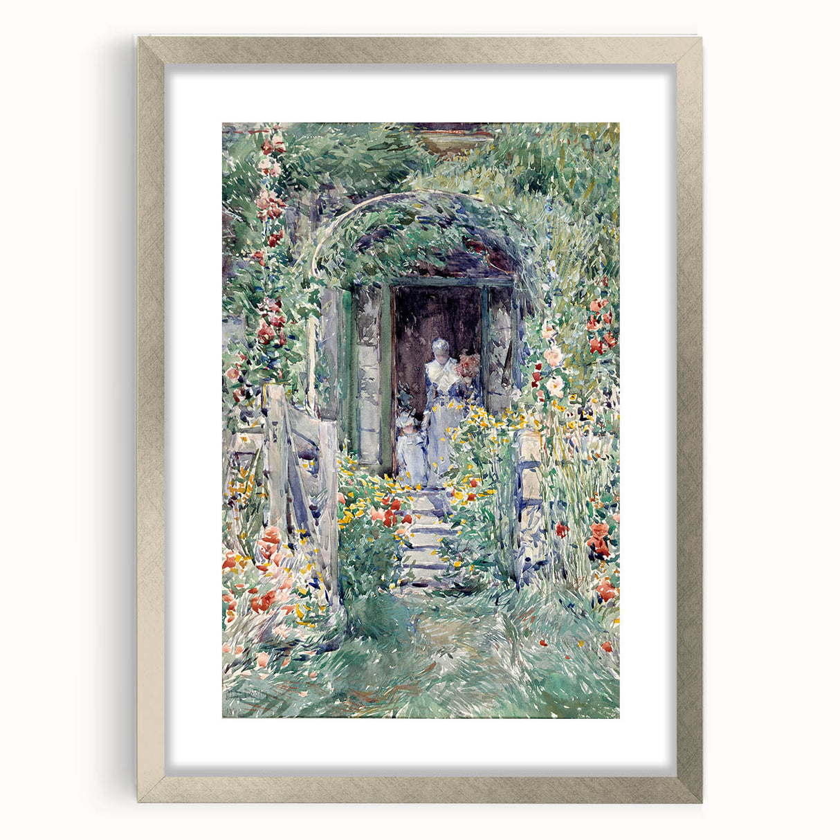 Impressionist Garden Scene Wall Art - Vibrant Floral Landscape Print