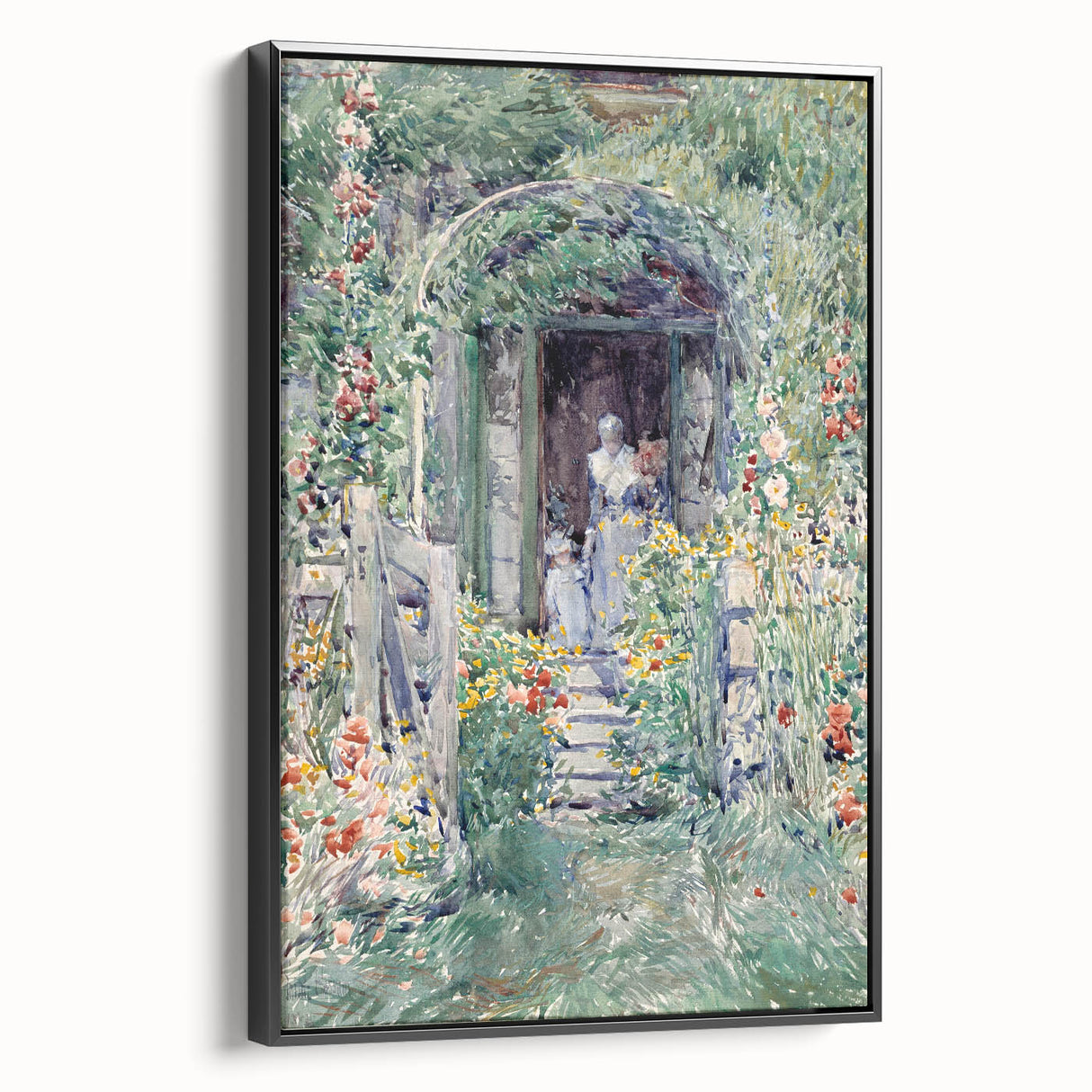 Impressionist Garden Scene Wall Art - Vibrant Floral Landscape Print
