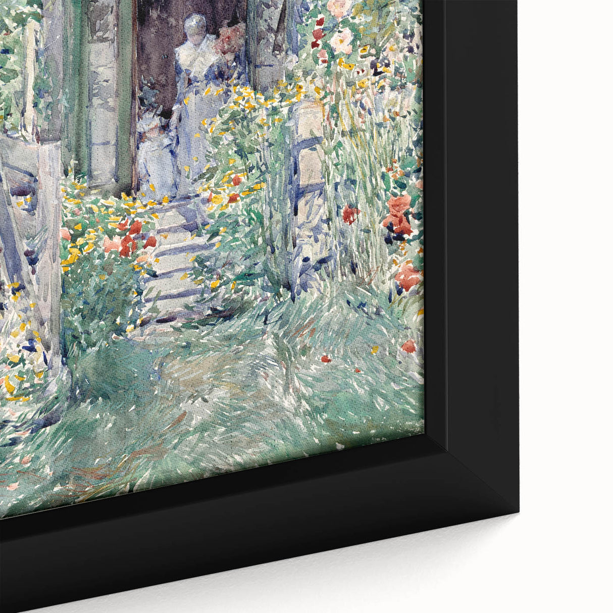Impressionist Garden Scene Wall Art - Vibrant Floral Landscape Print