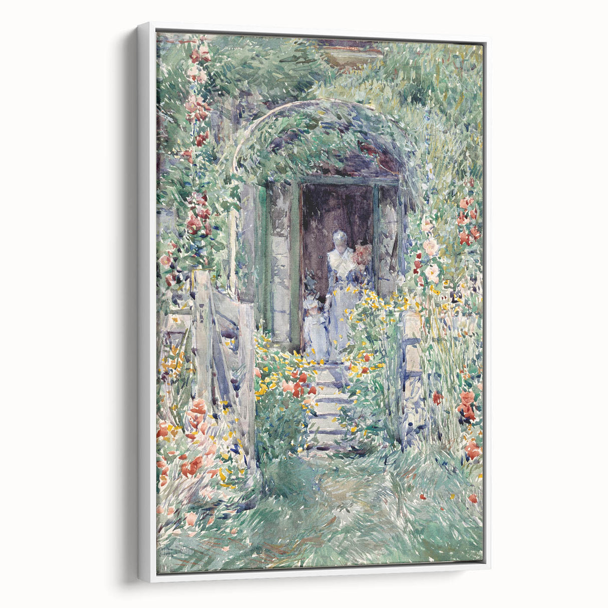 Impressionist Garden Scene Wall Art - Vibrant Floral Landscape Print