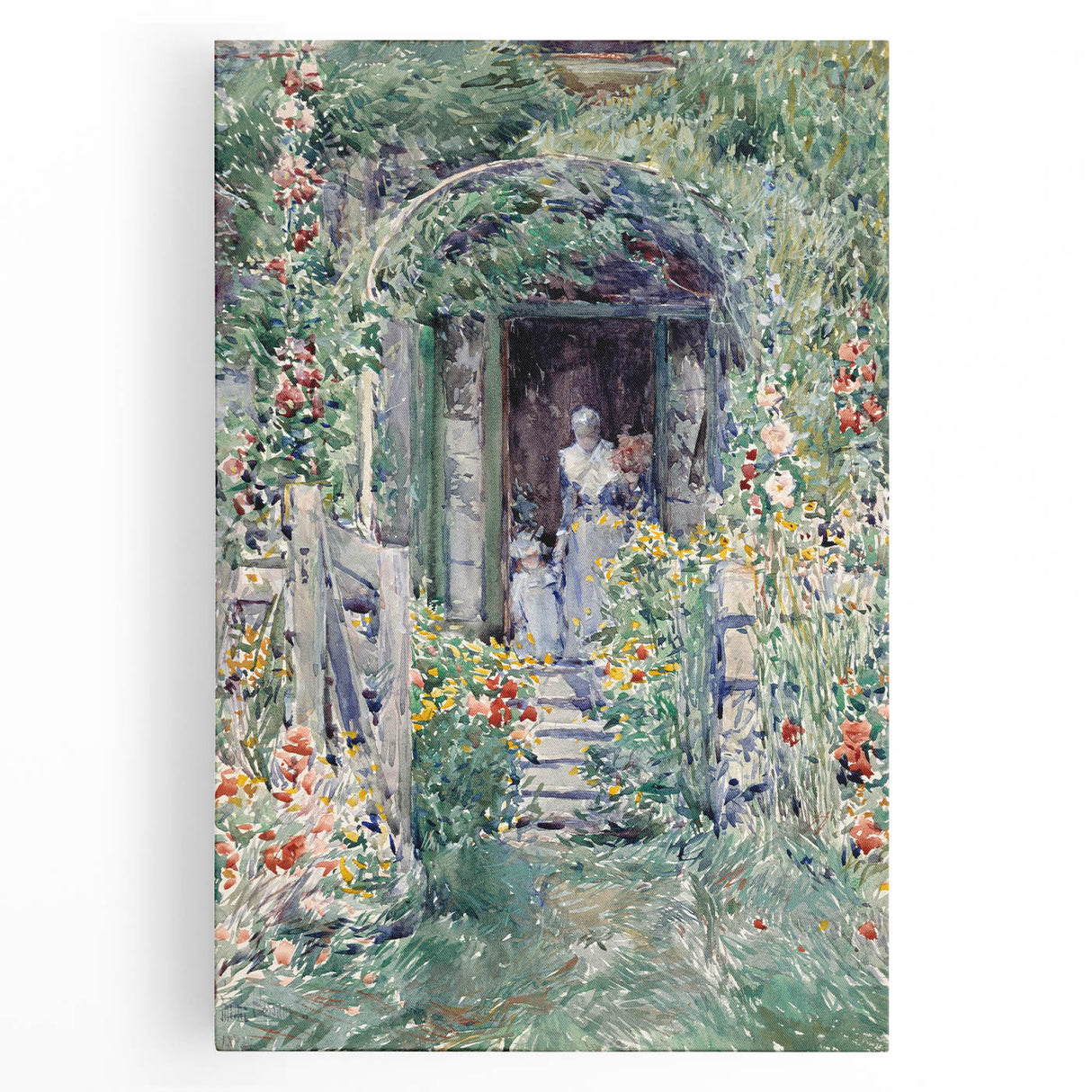 Impressionist Garden Scene Wall Art - Vibrant Floral Landscape Print