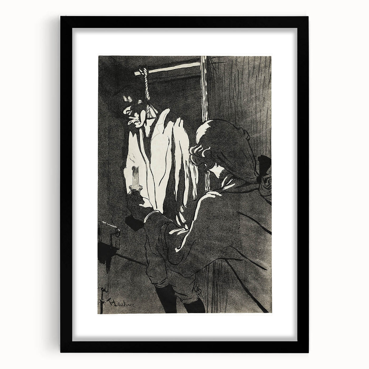 Impressionist Black-and-White Print - The Hanged Man by Toulouse-Lautrec