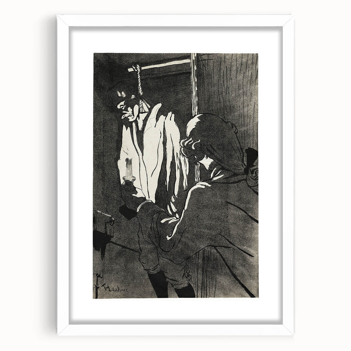 Impressionist Black-and-White Print - The Hanged Man by Toulouse-Lautrec