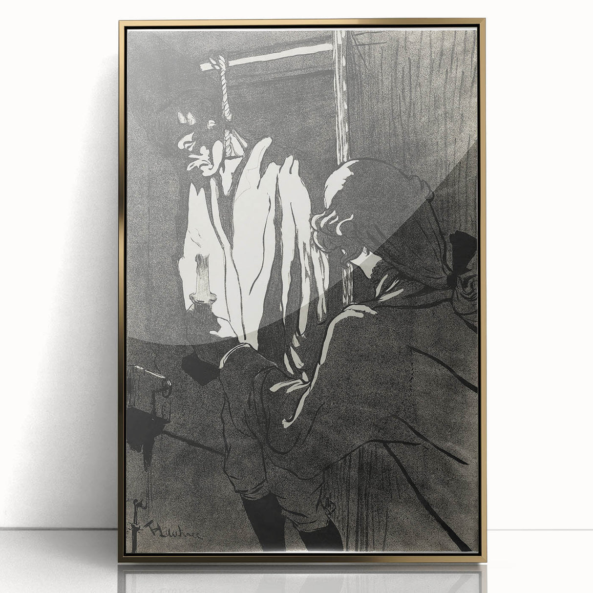 Impressionist Black-and-White Print - The Hanged Man by Toulouse-Lautrec